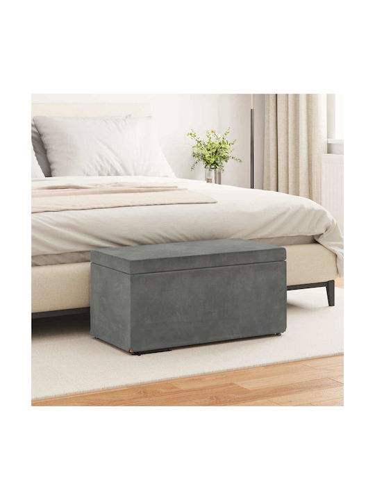 Hocker Für Das Wohnzimmer Mit Samt Dunkelgrau 4...