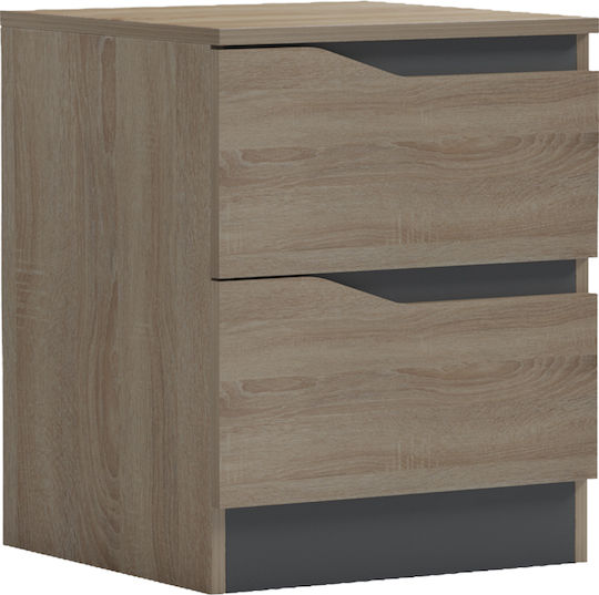 Bedside Table Verena Wooden Beige 40x40x50cm