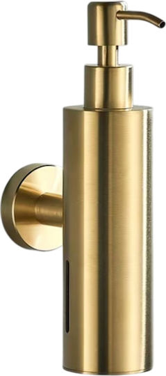 Device Wall Mounted Kitchen Foam Dispenser Made of Gold Inox Stainless Steel 200ml