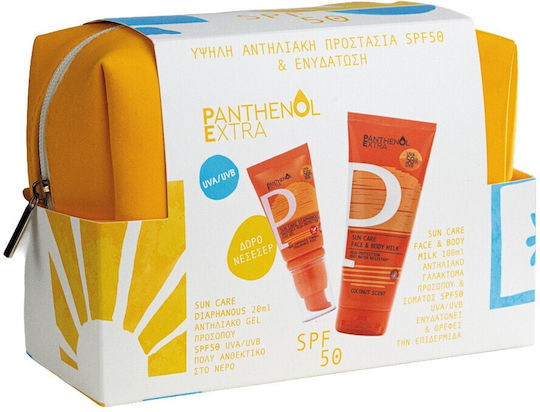 Medisei Panthenol Extra Diaphanous Σετ με Αντηλιακό Προσώπου & Σώματος, Αντηλιακό Προσώπου & Νεσεσέρ SPF50 3τμχ