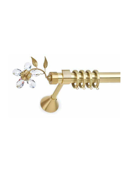 Anartisi Metallic Curtain Pole Margarita Single Ø25mm 160cm Satin Nickel