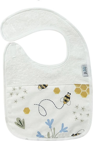 Bunny Bebe Bunny Bebe Σαλιάρα aus 100% Baumwolle mit Bügelverschluss Weiß