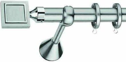 Enis by Domus Metallic Curtain Pole Kercini Single Diameter 25mm Length 160cm Nickel Matte