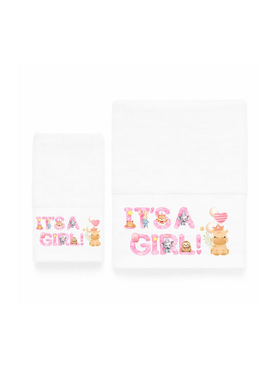 Astron Italy Set of Baby Towels 2pcs It's A Gir...