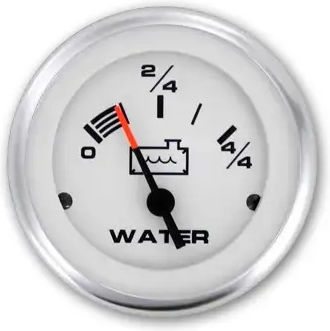 Veethree Όργανο Στάθμης Νερού 10-180ohm Premier Pro Ανοξείδωτο Λευκό