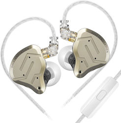 KZ Ακουστικά Ψείρες In Ear Zsn Pro 2 Mic Χρυσά