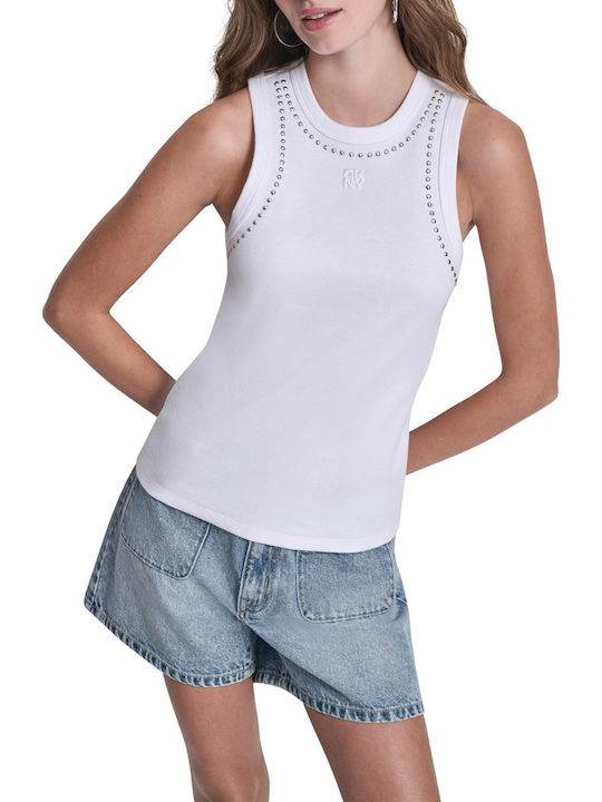 DKNY Γυναικεία Μπλούζα Βαμβακερή Αμάνικη White