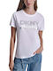 Γυναικείο T-shirt White, Silver