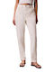 High Rise Women's Jean Pants in Mom Fit White