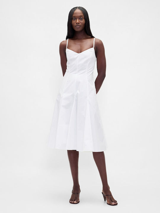 Sommer Midi Damenkleid Optic Weiß