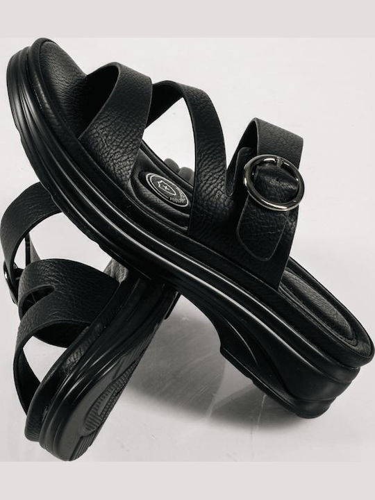 The Shoemart Women's Flat Sandals Flatforms Black