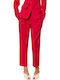 Pantaloni Dama Din Țesătură Magenta