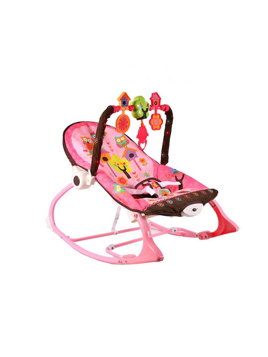 MalPlay Electric Baby Relax Swing with Music and Vibration Pink for Child up to 18kg