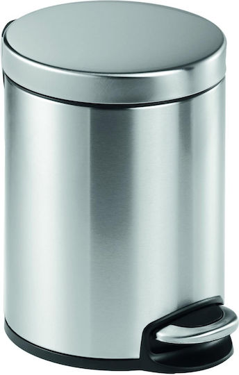 Durable Waste Bin from Stainless Steel with Pedal Gray 5lt