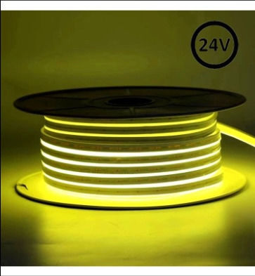 Wasserfester LED-Streifen 24V Gelbes Licht 5m Neon-Flex