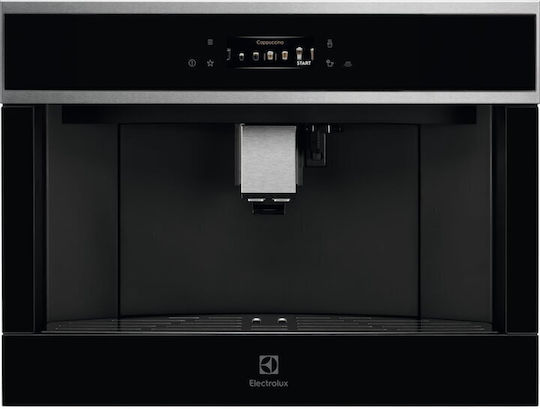 Electrolux Автоматична Еспресо Кафемашина Вградена 1350W Налягане 15bar за Капучино с Мелачка Сива EBC85X