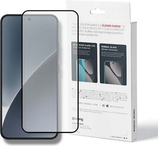 Crong 2.5D 0.33mm Full Glue Tempered Glass Black Compatible with Xiaomi 15
