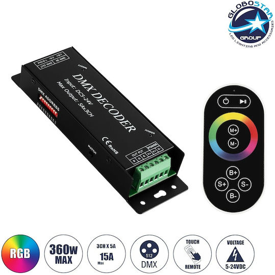 GloboStar Kabelloser Controller Dimmer und RGB-Steuerung Berührung RF 73412