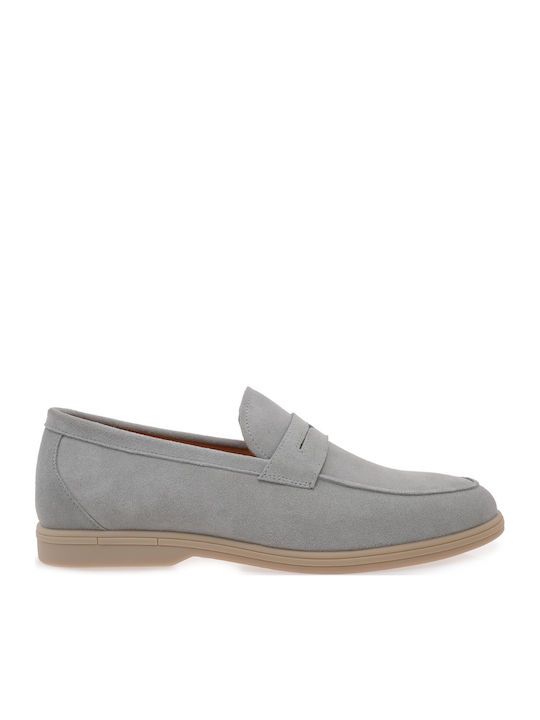 Δερμάτινα Ανδρικά Loafers σε Γκρι Χρώμα