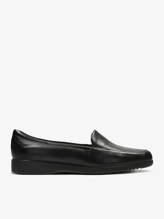 Leather Women's Loafers in Black Colour