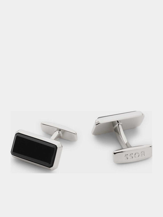 Boss Cufflinks Made of Steel in Black Colour