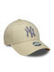 New Era New York Yankees Womens MLB Metallic Logo 9forty Cap Women's Jockey Cotton Light Beige 60771737