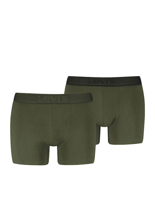 Herren Boxershorts Khaki 2er Pack