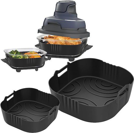 Alyvisun 2 Bucăți Forme din Silicon Pentru Air Fryer Inserție din Silicon Reutilizabilă Pentru Airfryer 3.8l & 1.4l Inserție din Silicon Pentru Air Fryer Mâncare Mai Crocantă Alimentație Mai Sănătoasă