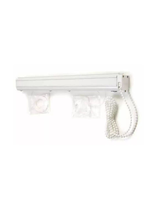 Anartisi Heavy Duty One-Way Curtain Track with Roman Mechanism Metallic in White Colour 180cm