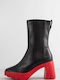 Leather Women's Ankle Boots Black Ankle