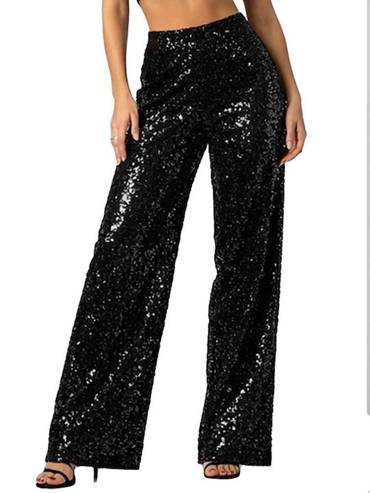 Different Women's High Rise Pantaloons Black with Sequins