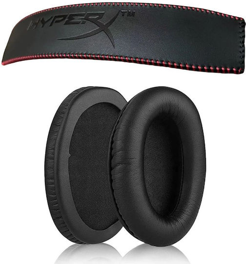 Planetink Hyperx Cloud Ii Iii Stinger Core Earpads Headband Set 3 Pieces Black Pu Spare Earpads Gaming Headphones Hyperx Cloud Ii Cloud Iii Flight Alpha Stinger Core Pl-hyperx-3pcs-bkpu