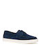 Suede Men's Moccasins in Blue Colour