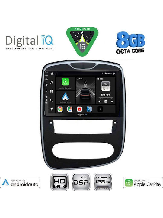 Digital IQ Car Audio System for Renault Clio 2016-2019 Bluetooth USB AUX WiFi GPS Apple CarPlay Android Auto with 10" Touch Screen
