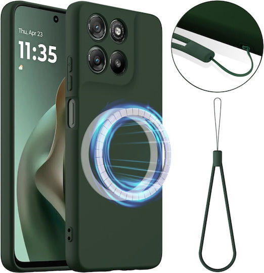 Solid Color Silicone Green Back Cover (Motorola Moto G57 Power 5g / G67 Power 5g)