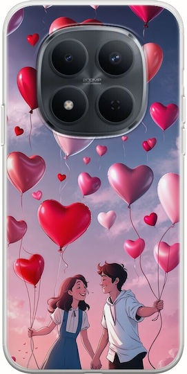 Mobile Phone Case Valentine's Day Heart Balloons In Sky Xiaomi Redmi Note 15 Pro 5G Flexible TPU Transparent Silicone