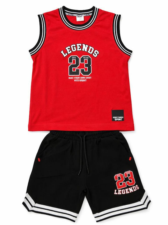 Sprint Kids Set with Shorts Summer 2pcs Red