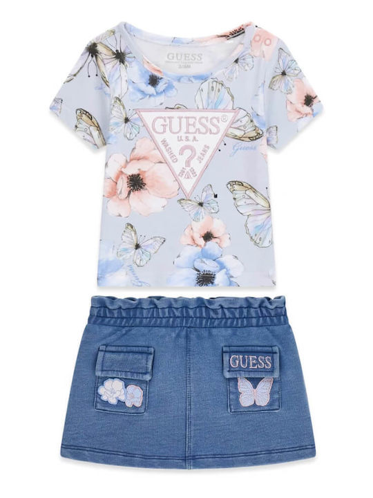 Kids Set with Skirt Summer 2pcs Blue