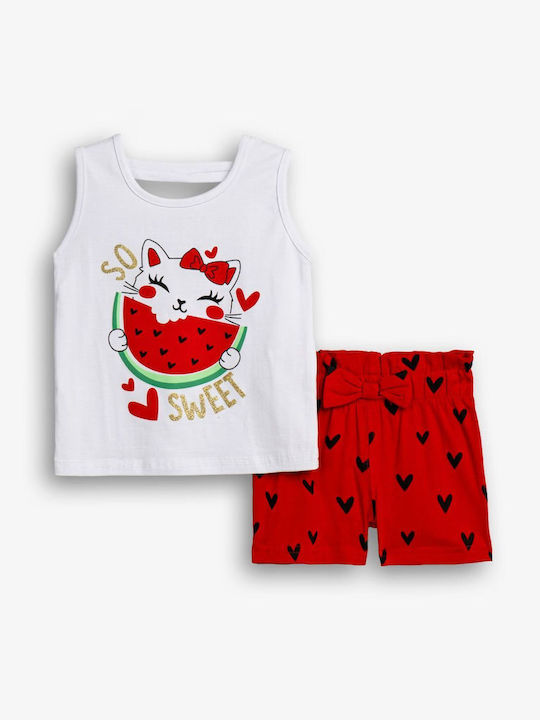 Funky Kinderbekleidungssets mit Shorts Weiß 2 Stück Funky Kinderbekleidungssets mit Shorts Weiß 2 Stück