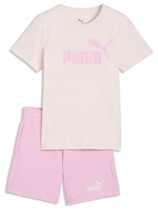 PUMA Παιδικό Σετ με Σορτς Καλοκαιρινό 2τμχ Ροζ ...