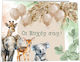 Fly Digital Baptism Guest Book with Animals Theme Made of Cardboard