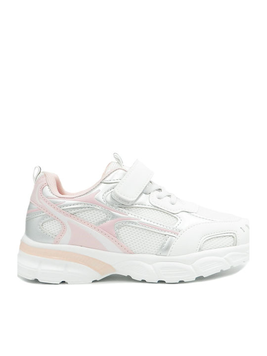 Kids Sneakers with Hoop & Loop Closure White