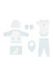 Kikka Boo Stripy Friends Set Onesie with Accessories Blue 7pcs