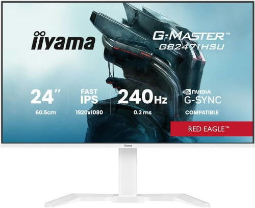 Iiyama G-MASTER GB2471HSU-W1 IPS HDR Gaming Monitor 23.8" FHD 1920x1080 240Hz White