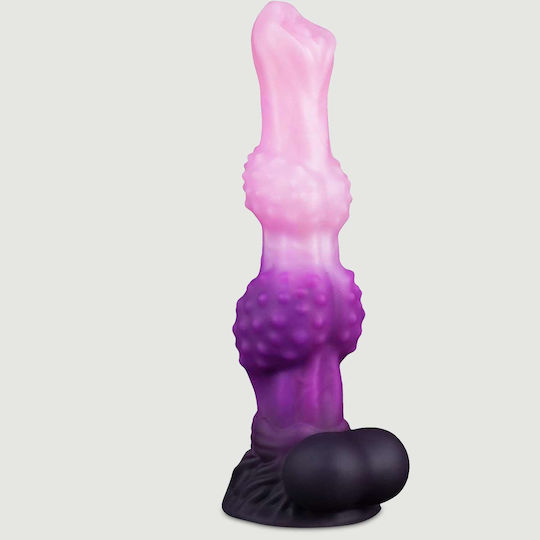 Ρεαλιστικό Dildo με Όρχεις και Βεντούζα Ροζ 25cm