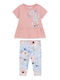Kids Clothing Set with Leggings Summer 2 Pieces Pink