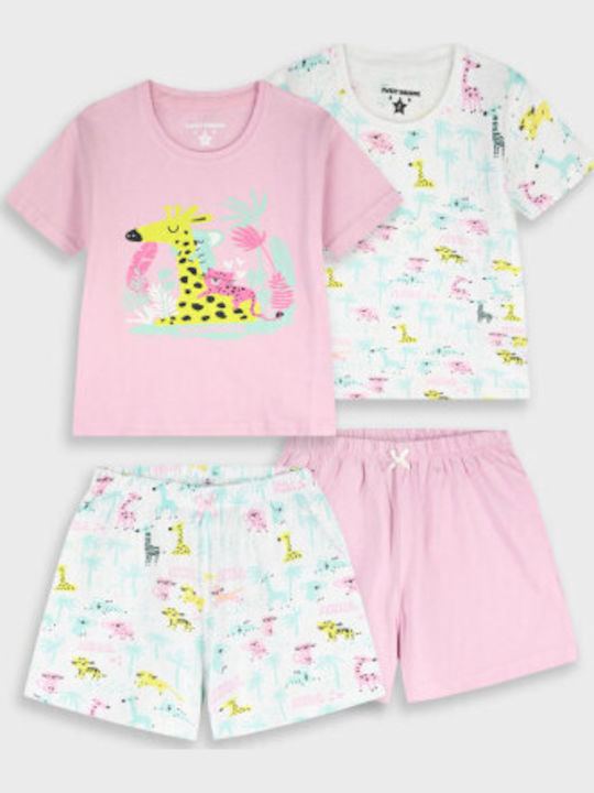 Energiers Kids Nightwear Summer Cotton White Pink
