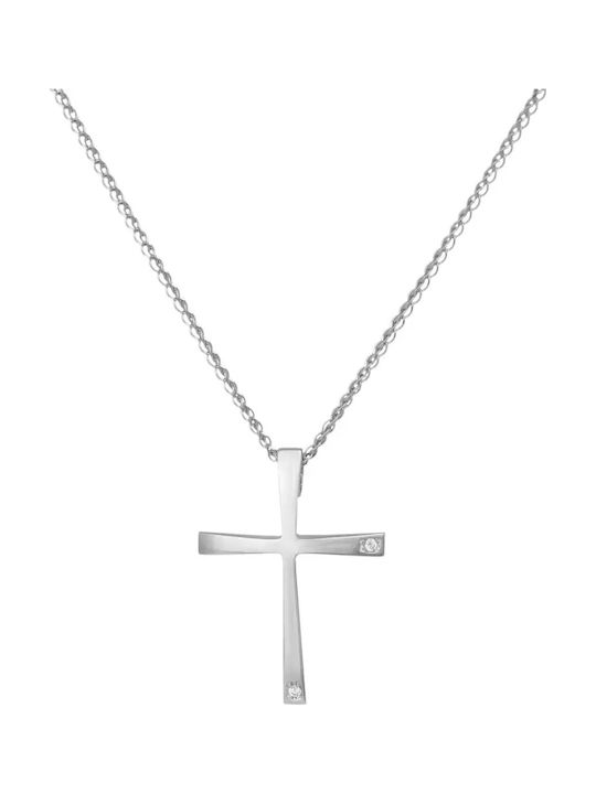 Weißgold Kreuz 14K