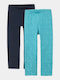 Set Kids Long Leggings Turquoise Dark Blue