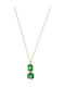 Oxette Necklace in Gold Plated Silver with Green Zircon
